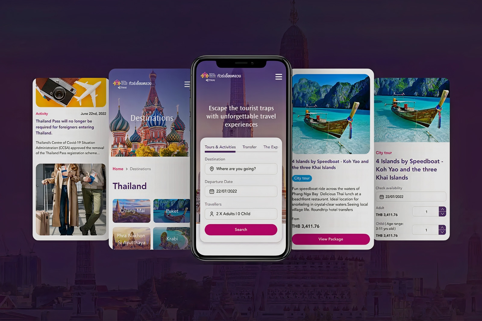 Designing a new Interface for Royal Orchid Holidays, a business unit of Thai Airways